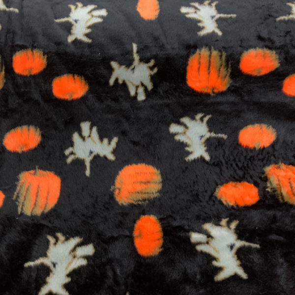 Pluche stof Halloween print