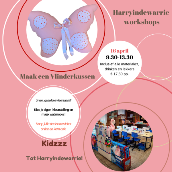 Workshop kinderen vlinderkussen maken