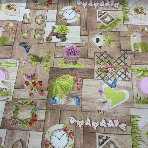 Decoratie stof patchwork print