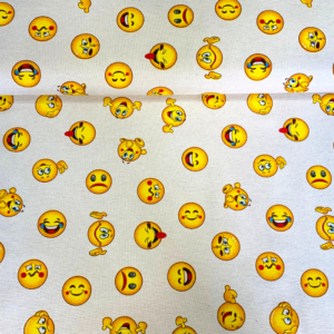 Decoratie stof smiley print