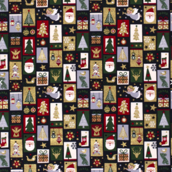 Poplin patchwork stof kerst