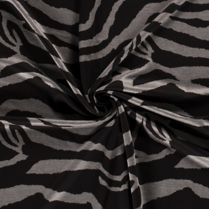 Jersey zebra print stof