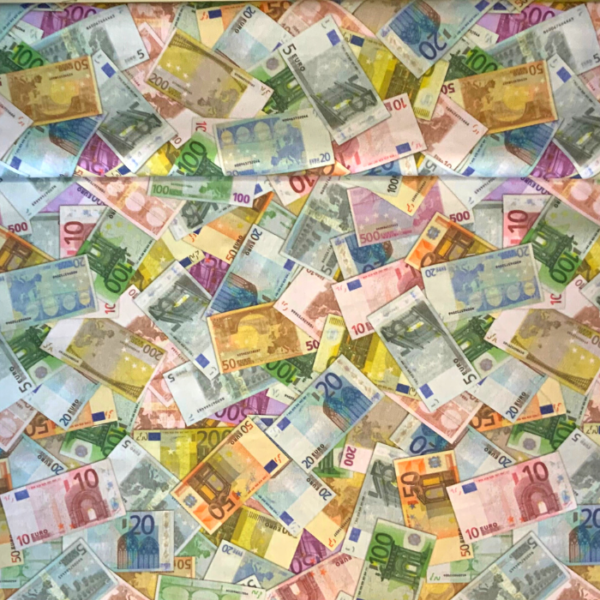 Euro print decoratie stof